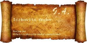 Iczkovits Andor névjegykártya