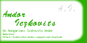 andor iczkovits business card